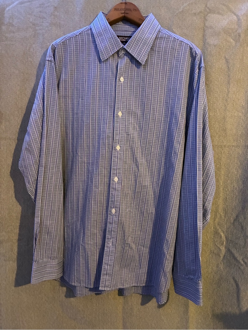 Michael Kors Blue Striped Men's Dress Shirt size XL
